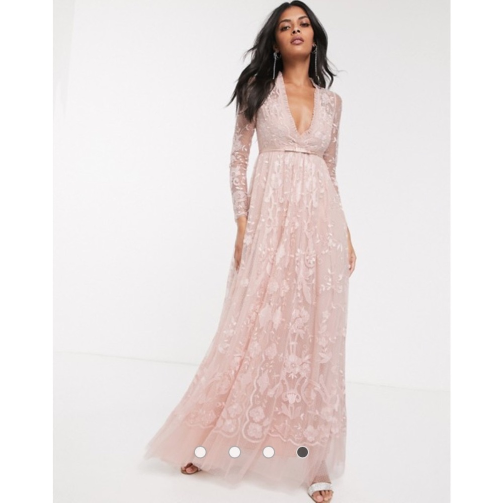 Needle & Thread embroidered floral lace maxi dress